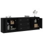 vidaXL Aparadores 3 piezas madera contrachapada negro vidaXL Aparadores 3 piezas madera contrachapada negro