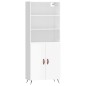 vidaXL Aparador alto madera contrachapada blanco brillo 69,5x34x180 cm vidaXL Aparador alto madera contrachapada blanco brillo 69,5x34x180 cm