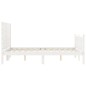 vidaXL Estructura cama de matrimonio con cabecero madera maciza blanco vidaXL Estructura cama de matrimonio con cabecero madera maciza blanco