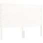 vidaXL Estructura cama de matrimonio con cabecero madera maciza blanco vidaXL Estructura cama de matrimonio con cabecero madera maciza blanco