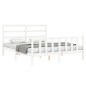 vidaXL Estructura de cama con cabecero madera maciza blanco 160x200 cm vidaXL Estructura de cama con cabecero madera maciza blanco 160x200 cm