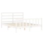 vidaXL Estructura de cama con cabecero madera maciza blanco 160x200 cm vidaXL Estructura de cama con cabecero madera maciza blanco 160x200 cm