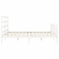 vidaXL Estructura de cama con cabecero madera maciza blanco 160x200 cm vidaXL Estructura de cama con cabecero madera maciza blanco 160x200 cm