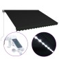 vidaXL Toldo retráctil LED y sensor de viento gris antracita 400x300cm vidaXL Toldo retráctil LED y sensor de viento gris antracita 400x300cm