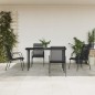 vidaXL Juego de comedor para jardín 5 piezas acero y textilene negro vidaXL Juego de comedor para jardín 5 piezas acero y textilene negro
