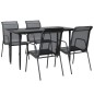vidaXL Juego de comedor para jardín 5 piezas acero y textilene negro vidaXL Juego de comedor para jardín 5 piezas acero y textilene negro