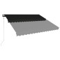 vidaXL Toldo retráctil LED y sensor de viento gris antracita 400x300cm vidaXL Toldo retráctil LED y sensor de viento gris antracita 400x300cm
