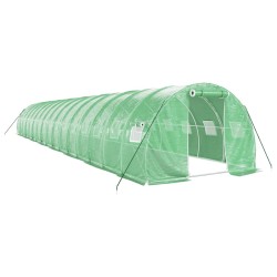 vidaXL Invernadero con estructura de acero verde 48 m² 16x3x2 m