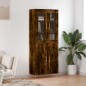 vidaXL Aparador alto madera contrachapada roble ahumado 69,5x34x180 cm