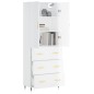 vidaXL Aparador alto madera contrachapada blanco brillo 69,5x34x180 cm vidaXL Aparador alto madera contrachapada blanco brillo 69,5x34x180 cm