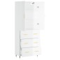vidaXL Aparador alto madera contrachapada blanco brillo 69,5x34x180 cm vidaXL Aparador alto madera contrachapada blanco brillo 69,5x34x180 cm