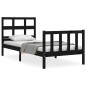 vidaXL Estructura de cama individual con cabecero madera maciza negro vidaXL Estructura de cama individual con cabecero madera maciza negro