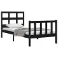 vidaXL Estructura de cama individual con cabecero madera maciza negro vidaXL Estructura de cama individual con cabecero madera maciza negro