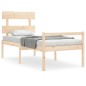 vidaXL Cama para personas mayores con cabecero madera maciza vidaXL Cama para personas mayores con cabecero madera maciza