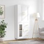 vidaXL Aparador alto madera contrachapada blanco brillo 69,5x34x180 cm vidaXL Aparador alto madera contrachapada blanco brillo 69,5x34x180 cm