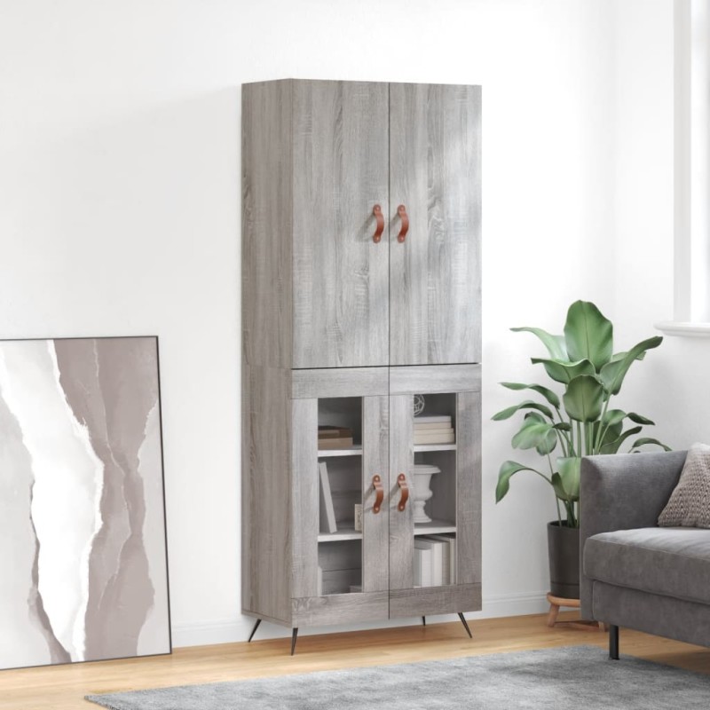 vidaXL Aparador alto madera contrachapada gris sonoma 69,5x34x180 cm vidaXL Aparador alto madera contrachapada gris sonoma 69,5x34x180 cm