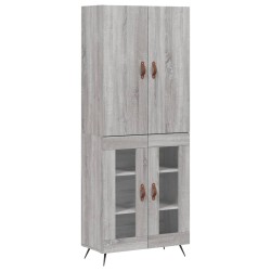 vidaXL Aparador alto madera contrachapada gris sonoma 69,5x34x180 cm