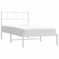 vidaXL Estructura de cama de metal con cabecero blanco 100x190 cm vidaXL Estructura de cama de metal con cabecero blanco 100x190 cm