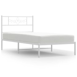 vidaXL Estructura de cama de metal con cabecero blanco 100x200 cm