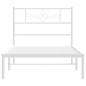 vidaXL Estructura de cama de metal con cabecero blanco 100x200 cm vidaXL Estructura de cama de metal con cabecero blanco 100x200 cm