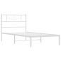 vidaXL Estructura de cama de metal con cabecero blanco 100x200 cm vidaXL Estructura de cama de metal con cabecero blanco 100x200 cm