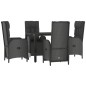 vidaXL Set de muebles jardín 5 pzas con cojines ratán sintético negro vidaXL Set de muebles jardín 5 pzas con cojines ratán sintético negro