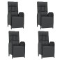 vidaXL Set de muebles jardín 5 pzas con cojines ratán sintético negro vidaXL Set de muebles jardín 5 pzas con cojines ratán sintético negro