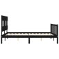 vidaXL Estructura cama de matrimonio con cabecero madera maciza negro vidaXL Estructura cama de matrimonio con cabecero madera maciza negro