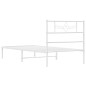 vidaXL Estructura de cama de metal con cabecero blanco 80x200 cm vidaXL Estructura de cama de metal con cabecero blanco 80x200 cm