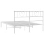 vidaXL Estructura de cama de metal con cabecero blanca 140x190 cm