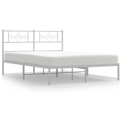 vidaXL Estructura de cama de metal con cabecero blanca 150x200 cm