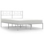vidaXL Estructura de cama de metal con cabecero blanca 150x200 cm vidaXL Estructura de cama de metal con cabecero blanca 150x200 cm