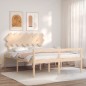 vidaXL Cama para personas mayores con cabecero madera maciza 140x200cm vidaXL Cama para personas mayores con cabecero madera maciza 140x200cm