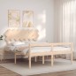 vidaXL Cama para personas mayores con cabecero madera maciza 140x200cm vidaXL Cama para personas mayores con cabecero madera maciza 140x200cm