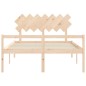 vidaXL Cama para personas mayores con cabecero madera maciza 140x200cm vidaXL Cama para personas mayores con cabecero madera maciza 140x200cm