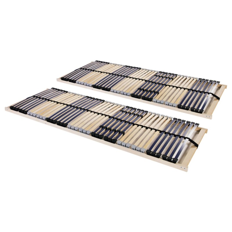 vidaXL Somieres de cama 2 uds con 42 láminas 7 zonas 90x200 cm vidaXL Somieres de cama 2 uds con 42 láminas 7 zonas 90x200 cm