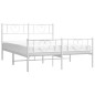 vidaXL Estructura cama metal con cabecero y estribo blanco 140x200 cm vidaXL Estructura cama metal con cabecero y estribo blanco 140x200 cm