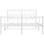 vidaXL Estructura cama metal con cabecero y estribo blanco 140x200 cm vidaXL Estructura cama metal con cabecero y estribo blanco 140x200 cm