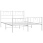vidaXL Estructura cama metal con cabecero y estribo blanco 140x200 cm vidaXL Estructura cama metal con cabecero y estribo blanco 140x200 cm