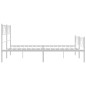vidaXL Estructura cama metal con cabecero y estribo blanco 140x200 cm vidaXL Estructura cama metal con cabecero y estribo blanco 140x200 cm