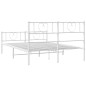 vidaXL Estructura cama metal con cabecero y estribo blanco 140x200 cm vidaXL Estructura cama metal con cabecero y estribo blanco 140x200 cm