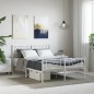 vidaXL Estructura cama metal con cabecero y estribo blanco 160x200 cm vidaXL Estructura cama metal con cabecero y estribo blanco 160x200 cm