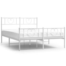 vidaXL Estructura cama metal con cabecero y estribo blanco 160x200 cm