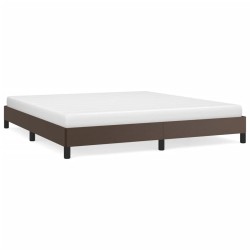 vidaXL Estructura de cama de cuero sintético marrón 160x200 cm