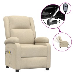 vidaXL Sillón de masaje eléctrico tela color crema