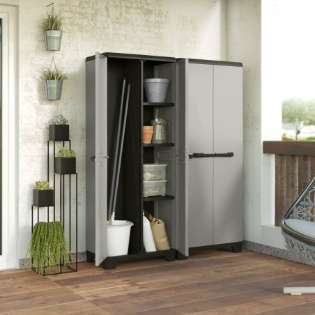 Keter Mueble de almacenamiento multiusos Planet gris y negro 