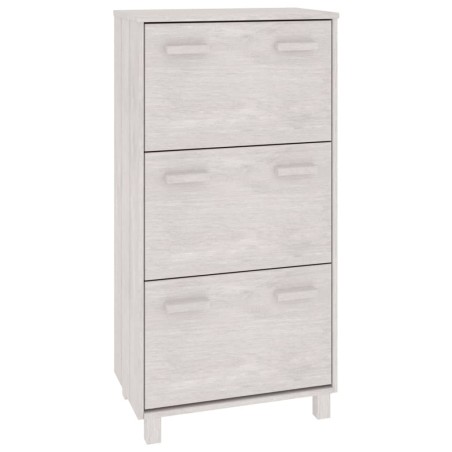 vidaXL Zapatero HAMAR madera maciza de pino blanca 59,5x35x117 cm