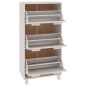 vidaXL Zapatero HAMAR madera maciza de pino blanca 59,5x35x117 cm