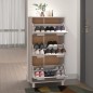 vidaXL Zapatero HAMAR madera maciza de pino blanca 59,5x35x117 cm