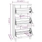 vidaXL Zapatero HAMAR madera maciza de pino blanca 59,5x35x117 cm